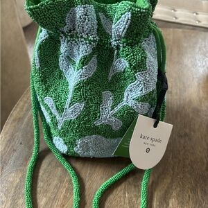 Kate Spade Kids Green and White Beaded Bag